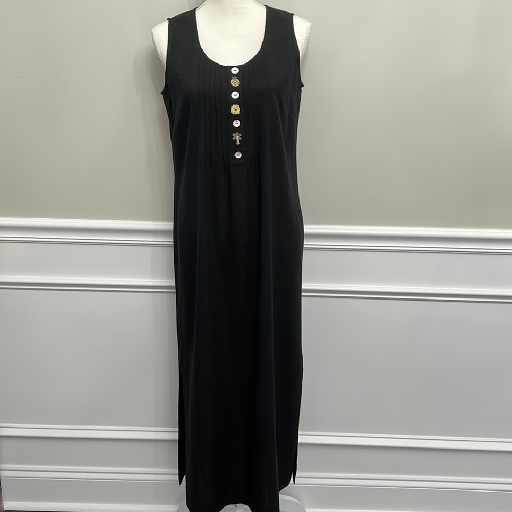 Coldwater Creek size 6 black linen dress